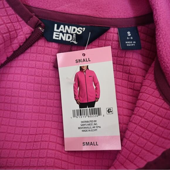 Lands' End Womens S Pink Fleece Zip Front Jacket NEW - Picture 9 of 11